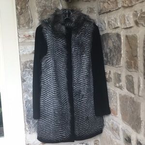 Gorgeous long faux fur shell trench coat.